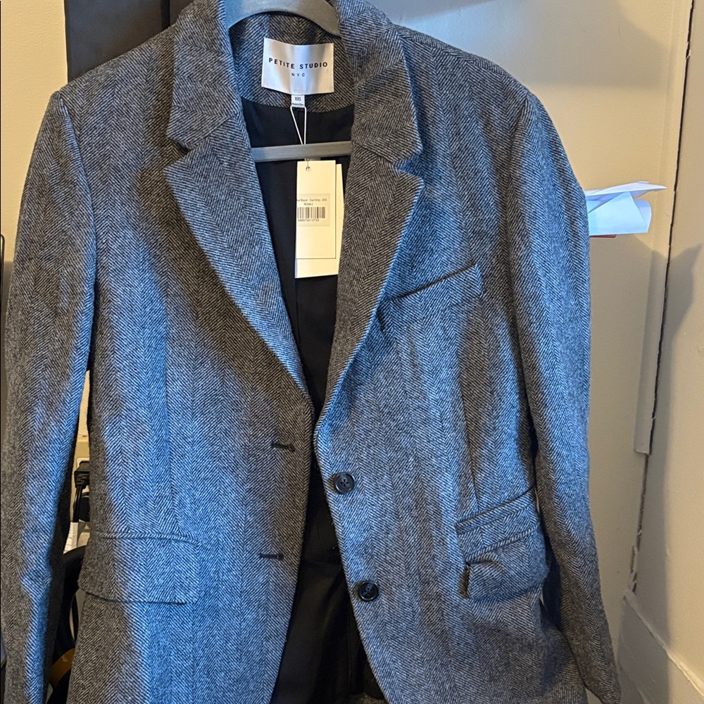 NWT Petite studio Gray Wool Blazer